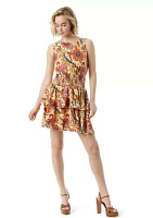 Women's Printed Smock Waist Dress