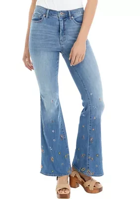 Embroidered Charm Flare Jeans