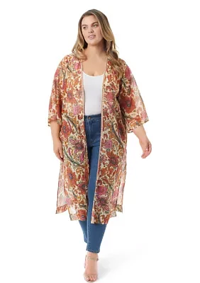 Plus Calie Printed Kimono