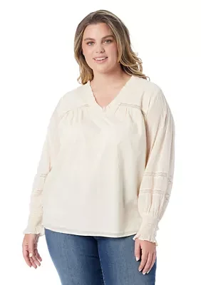 Plus Milla Ruffle V-Neck Blouse