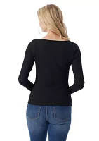 Abbey Lace Trim Long Sleeve Knit Top