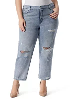 Curvy High Rise Slim Straight Jeans