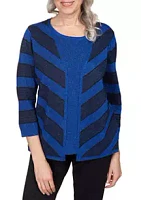 Alfred Dunner Women's Chevron Stripe Two for One Sweater