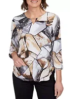 Alfred Dunner Women's Missy Classics Patchwork Top