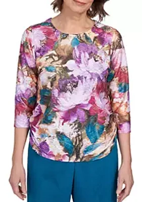 Alfred Dunner Women's Classics Watercolor Floral Top