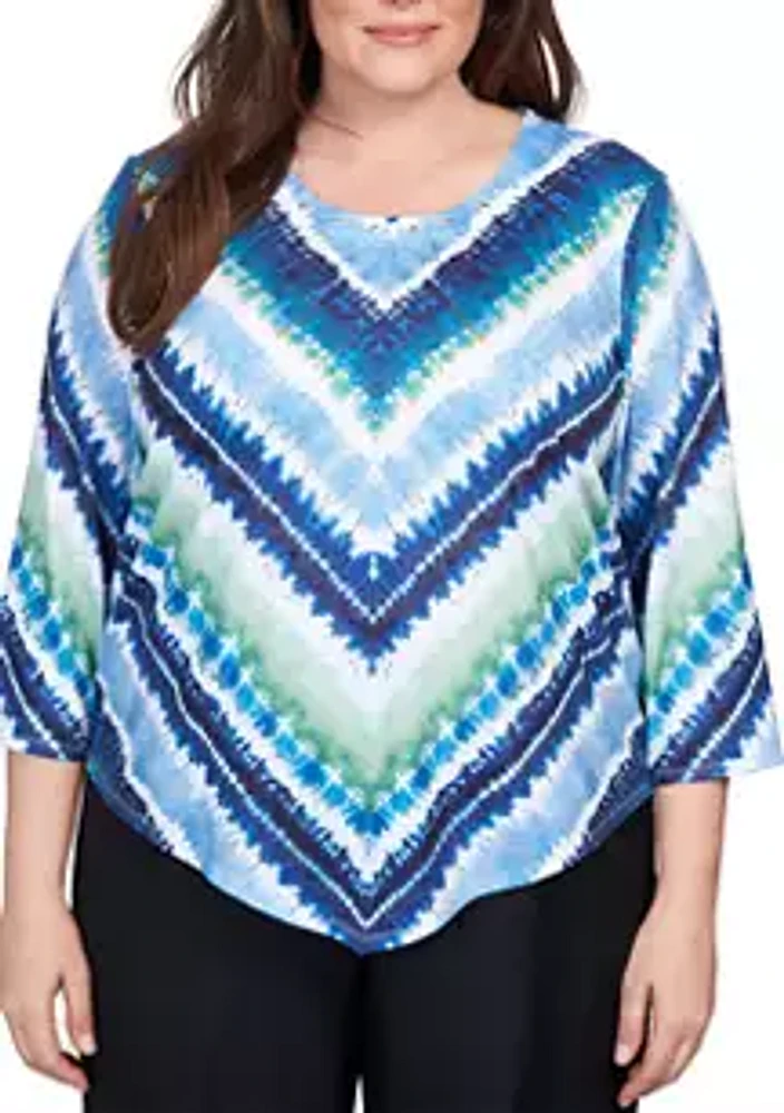 Alfred Dunner Plus Classics Textured Chevron Top