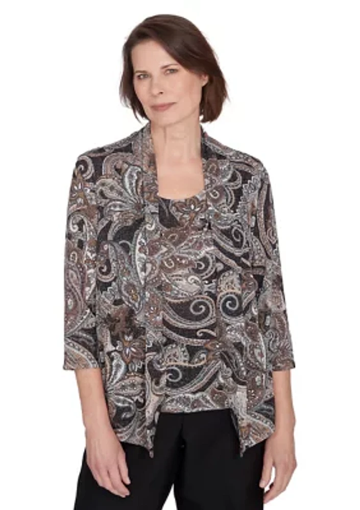 Women's Classics Paisley Lurex Two One Top