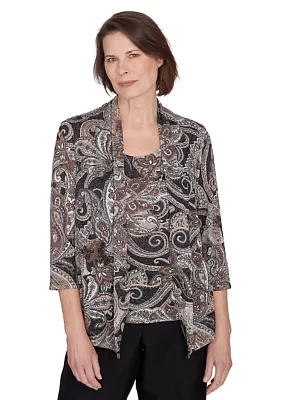 Women's Classics Paisley Lurex Two One Top