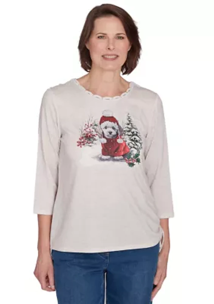 Women's Classics Festive Poodle Graphic Shirt