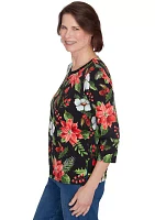 Women's Classic Poinsettia Printed Top