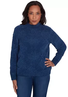 Women's Classic Chenille Diamond Stitched Sweater