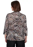 Petite Classics Paisley Lurex Two One Sweater