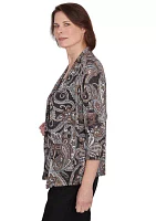 Petite Classics Paisley Lurex Two One Sweater