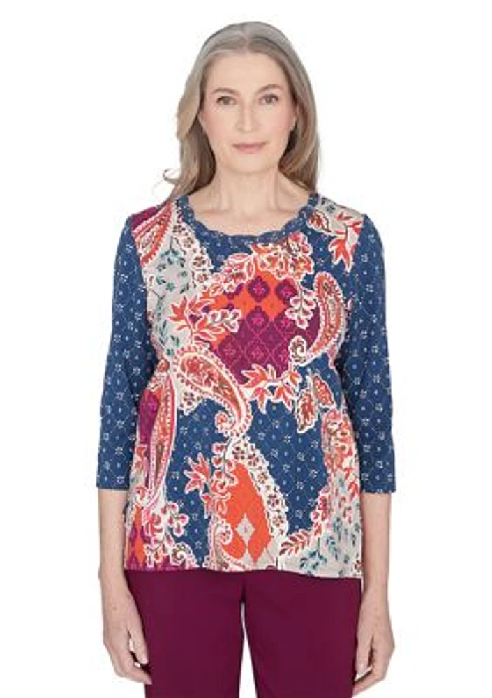 Women's Classics Paisley Patchwork Top