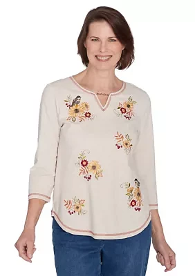 Women's Classics Sunflowers with Birds Top