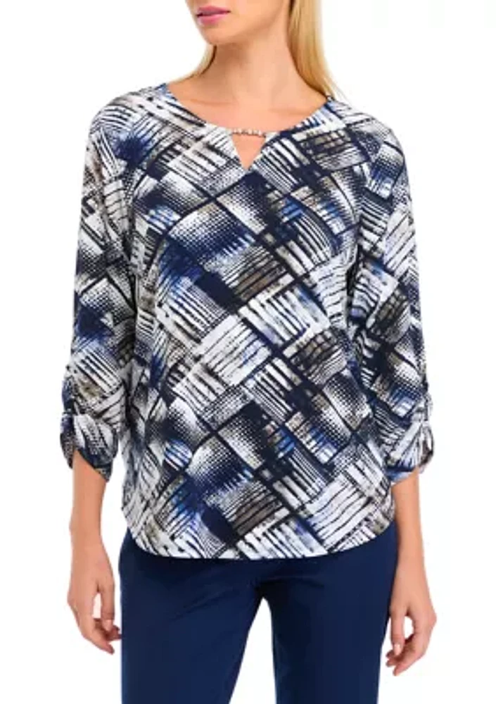 Women's Classics Texture Patchwork Top