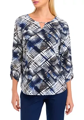 Women's Classics Texture Patchwork Top