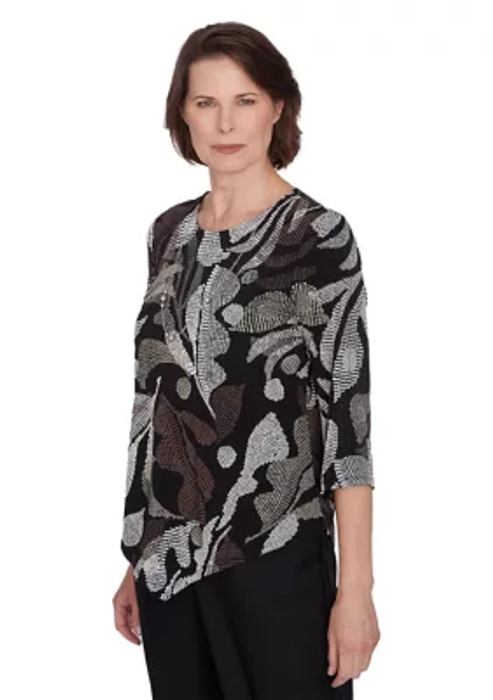 Women's Classics Texture Leaves Top