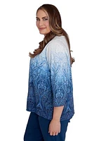 Plus Classics Ombre Medallion Blouse