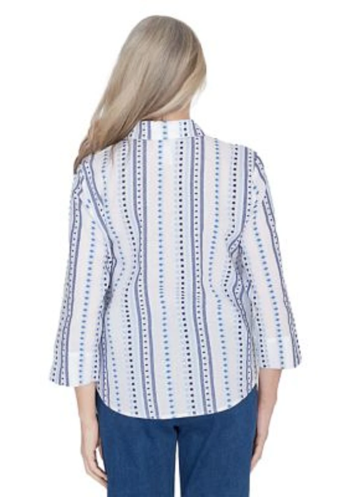 Petite Classics Jacquard Stripe Top