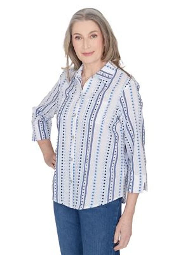 Petite Classics Jacquard Stripe Top