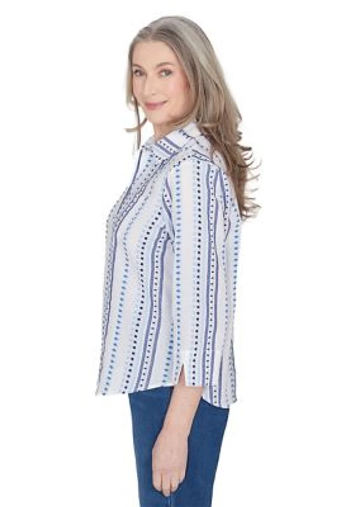 Petite Classics Jacquard Stripe Top