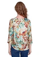 Petite Classics Ikat Floral Top