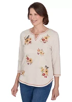 Petite Classics Sunflowers with Birds Top