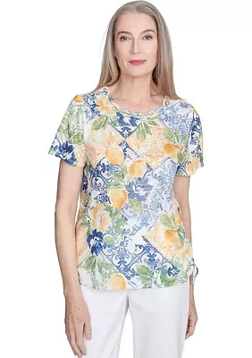 Women's Ki Lemon Tiles Top
