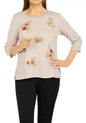 Alfred Dunner Women's Classics Tossed Floral Knit Top