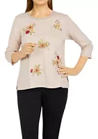 Alfred Dunner Women's Classics Tossed Floral Knit Top