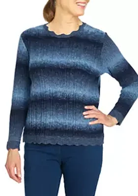 Alfred Dunner Petite Ombré Sweater