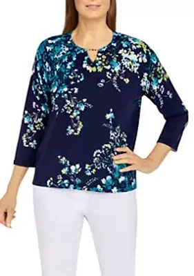 Alfred Dunner Petite Floral Sweater