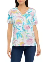 Alfred Dunner Women's Short Sleeve Jacobean Printed T-Shirt