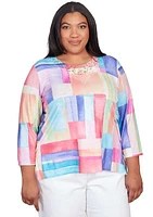 Plus Classics Brights Patchwork Top