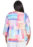 Plus Classics Brights Patchwork Top