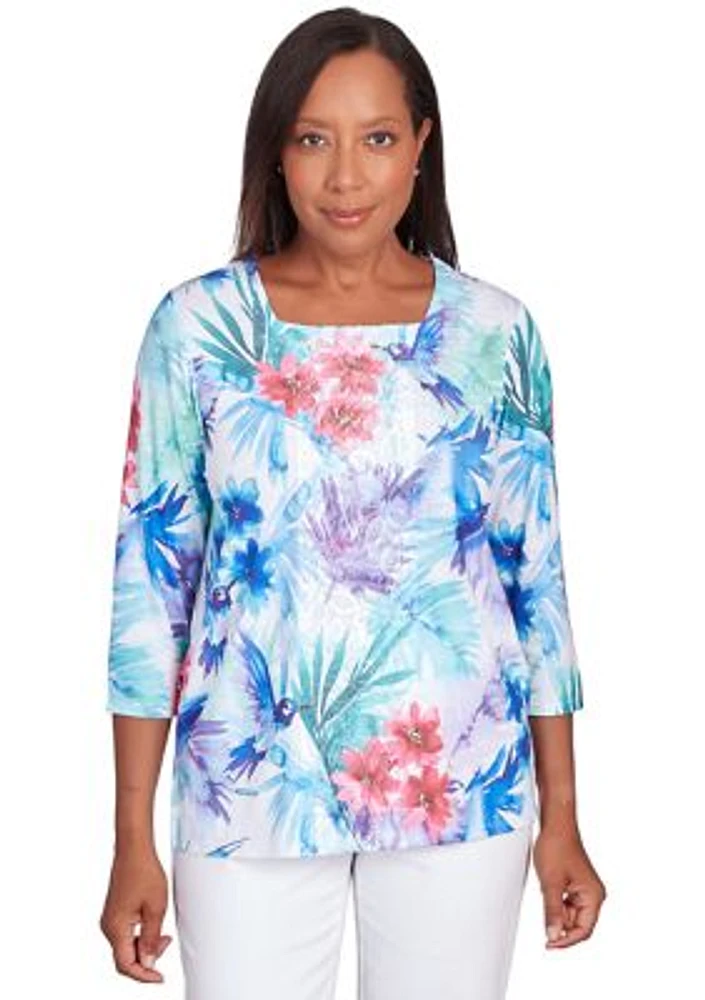 Petite Classics Brights Tropical Birds Top