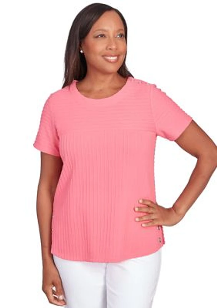 Petite Classics Brights Solid Texture Top