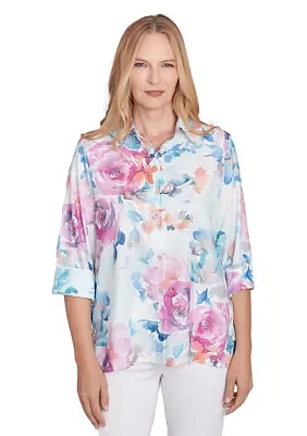 Women's Classics Watercolor Floral Top