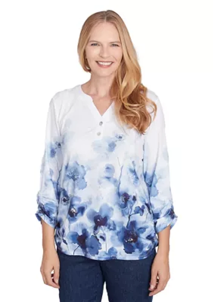 Women's Classics Border Floral Top