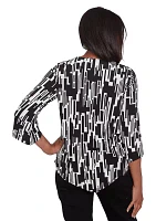 Women's Vertical Geometric Knit Top