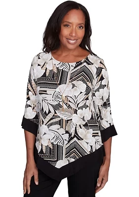 Women's Geometric Floral Top