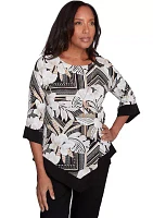 Women's Geometric Floral Top