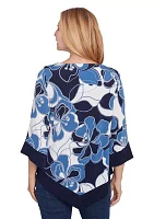 Women's Vibrant Floral Patchwork Top