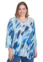 Plus Classics Diagonal Brushstroke Top