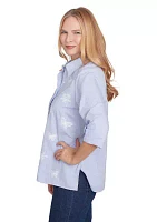 Petite Classics Butterfly Stripe Top