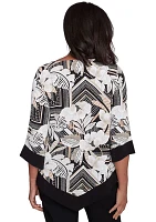 Petite Classics Geometric Floral Printed Top