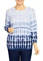 Alfred Dunner Women's Shenandoah Valley Crew Neck Ombré Tie Dye Sweater