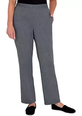 Alfred Dunner Women's Theater District Mélange Pull-On Straight Leg Short/Average Length Pants