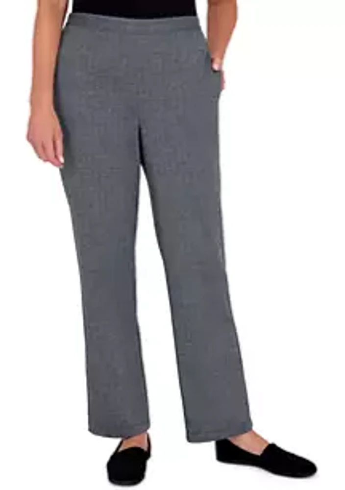 Alfred Dunner Women's Theater District Mélange Pull-On Straight Leg Average Length Pants
